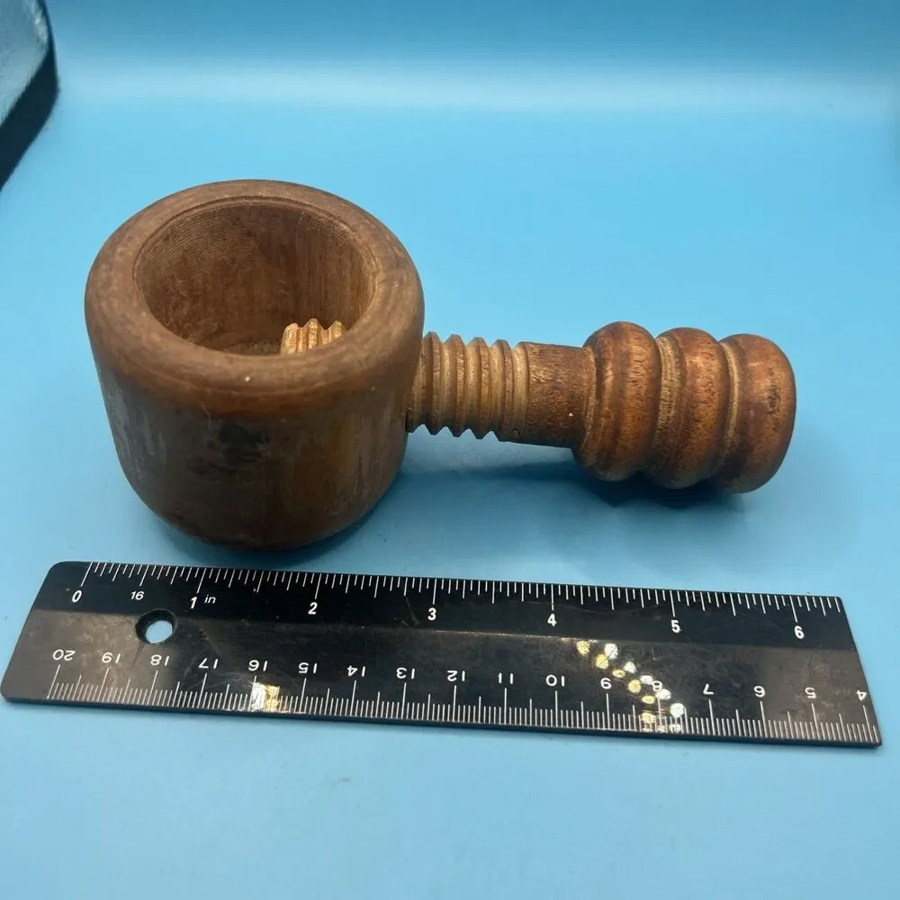 Wooden Vintage Nutcracker Screw Bowl Works Great 🇺🇸 USA